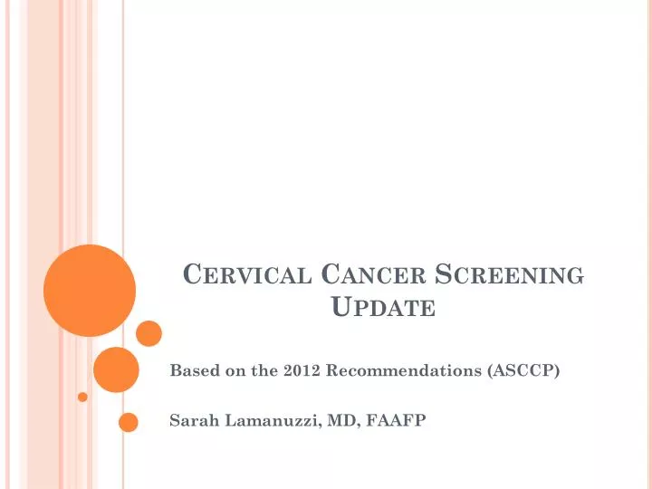 cervical cancer screening update