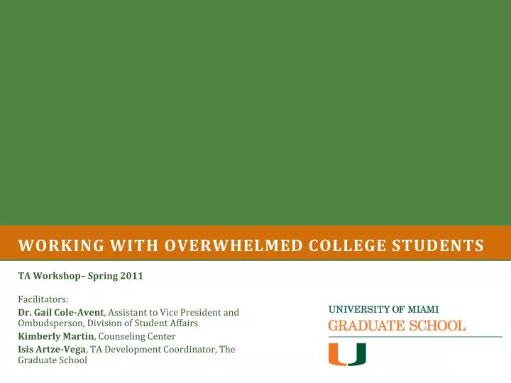 working with overwhelmed college students