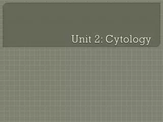 Unit 2: Cytology