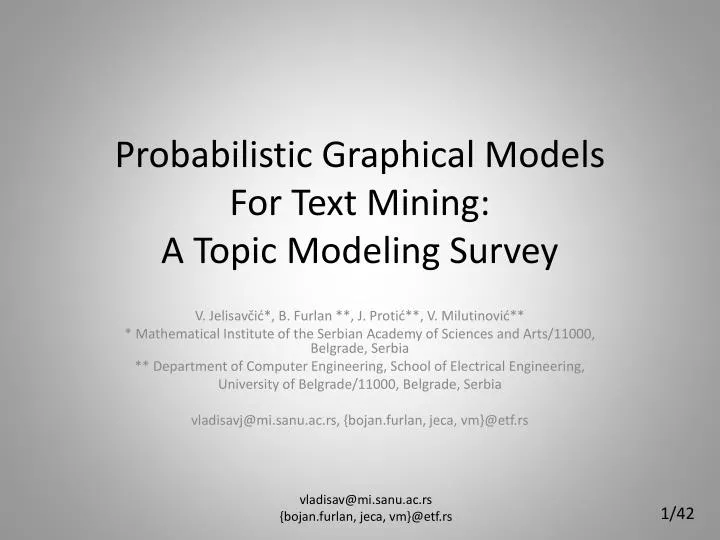 probabilistic graphical models for text mining a topic modeling survey