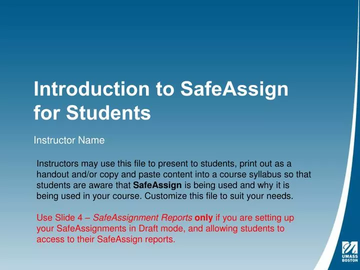 introduction to safeassign for students