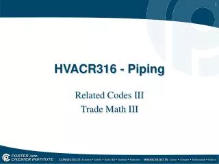 HVACR316 - Piping