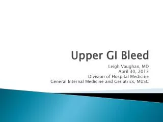 Upper GI Bleed