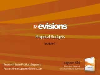 Proposal Budgets