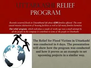 UTTarKASHI RELIEF PROGRAM