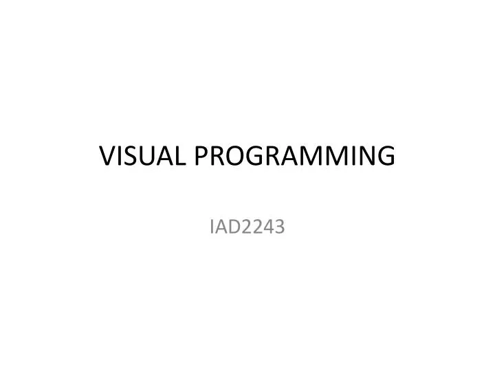 visual programming