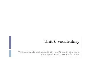 unit 6 vocabulary