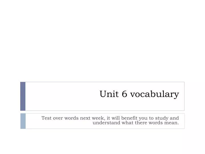 unit 6 vocabulary