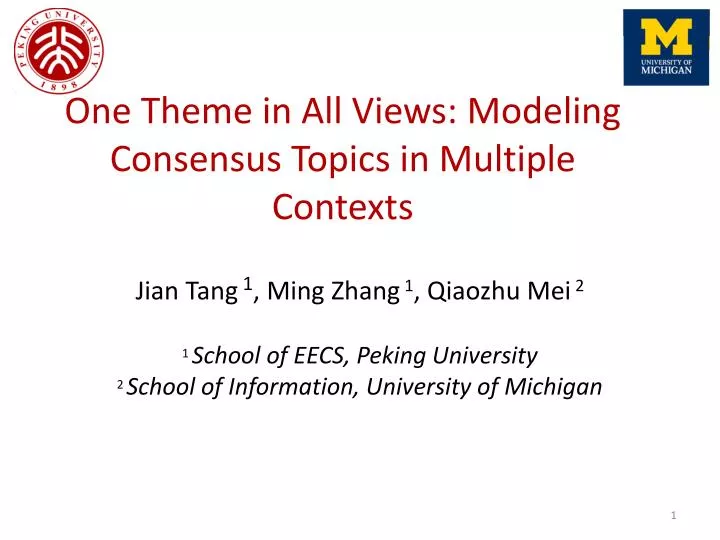 one theme in all views modeling consensus topics in multiple contexts