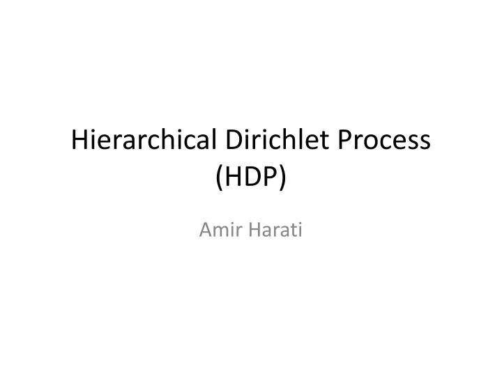 hierarchical dirichlet process hdp