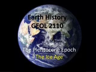 Earth History GEOL 2110