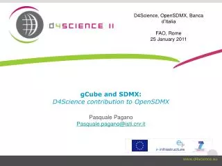 gCube and SDMX: D4Science contribution to OpenSDMX
