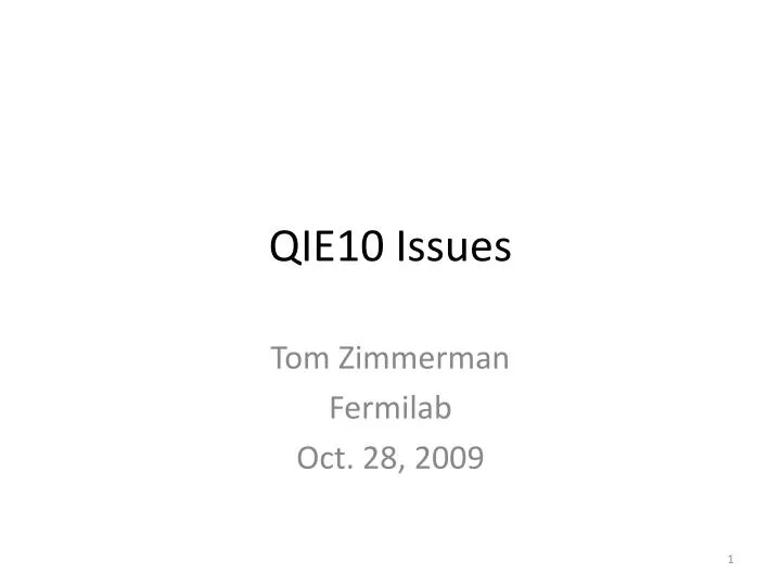 qie10 issues