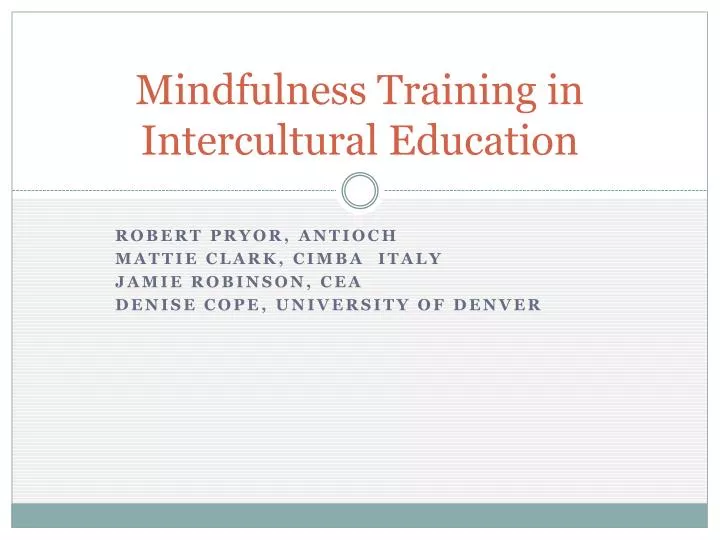 mindfulness training in intercultural education