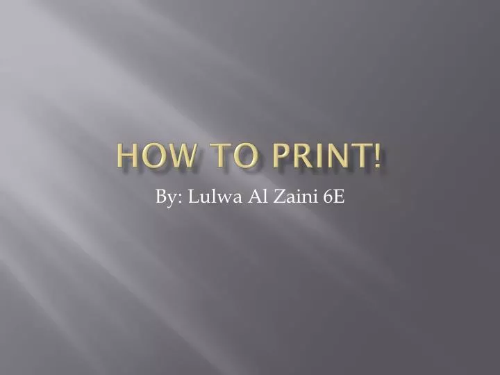 how to print