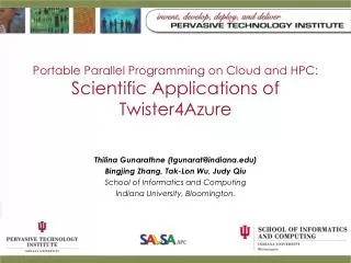 Portable Parallel Programming on Cloud and HPC: Scientific Applications of Twister4Azure
