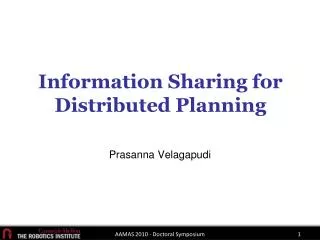 Information Sharing for Distributed Planning