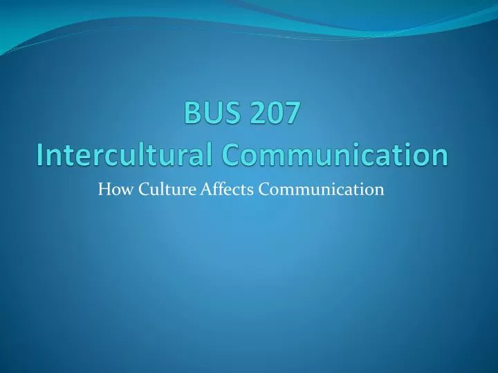 bus 207 intercultural communication