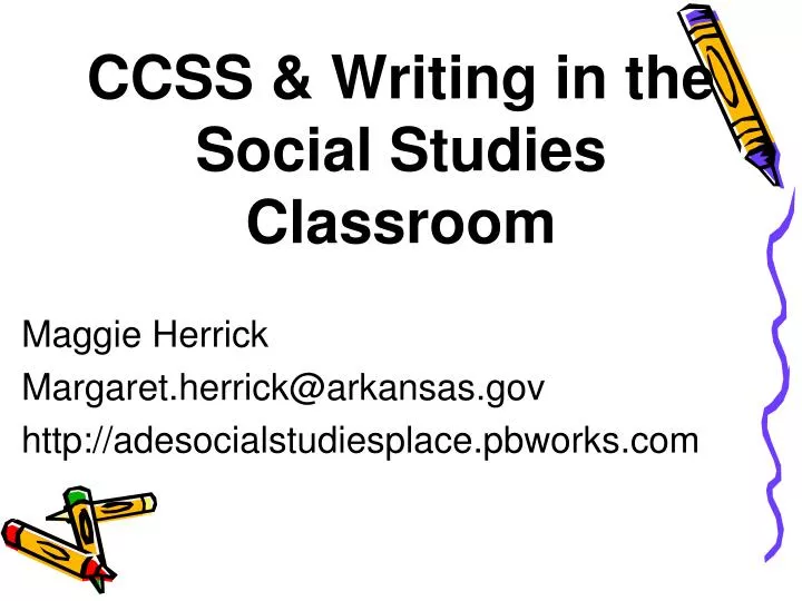 ccss writing in the social studies classroom