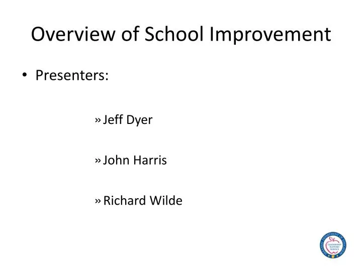 overview of school improvement