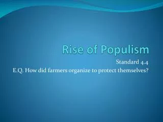 Rise of Populism