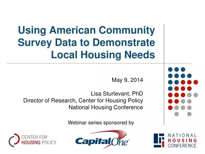 using american community survey data to demonstrate local housing needs