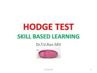 HODGE TEST SKILL BASED LEARNING