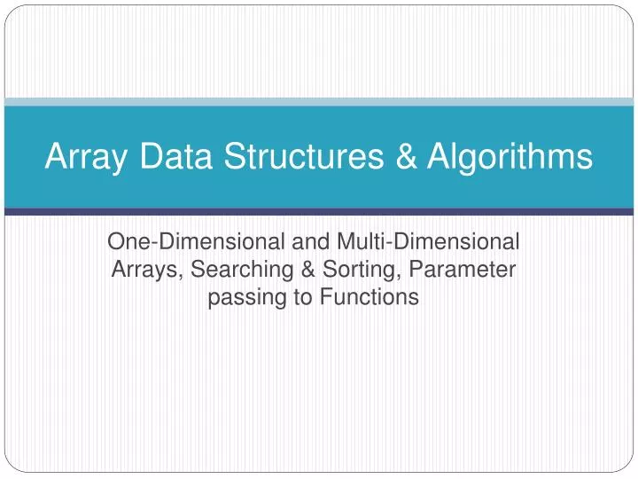 array data structures algorithms