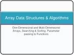 Array Data Structures &amp; Algorithms