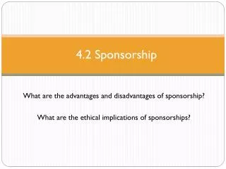 4.2 Sponsorship