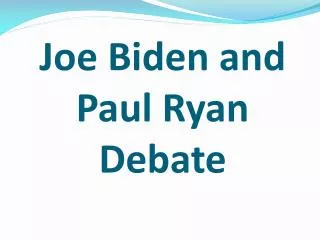 Joe Biden and Paul Ryan Debate