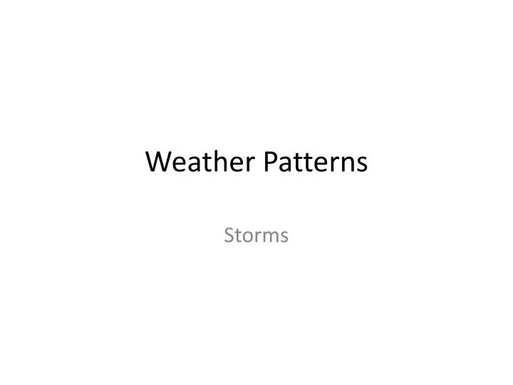 weather patterns