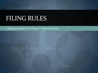 Filing rules