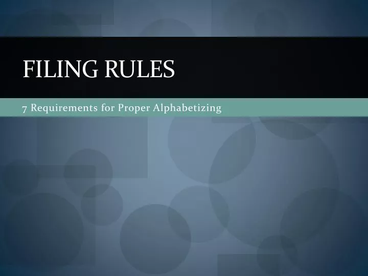 filing rules