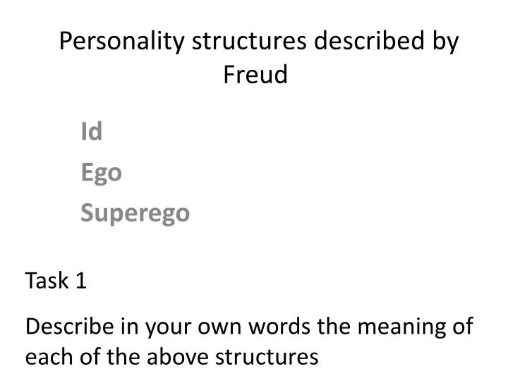personality structures described by freud