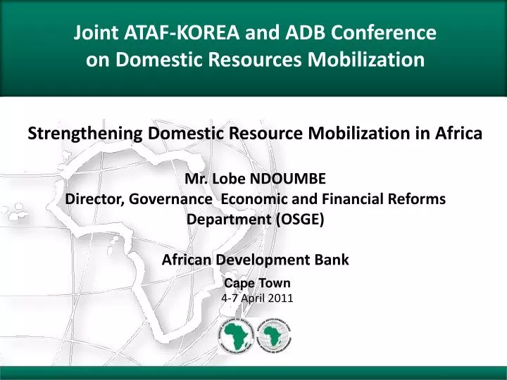 joint ataf korea and adb conference on domestic resources mobilization
