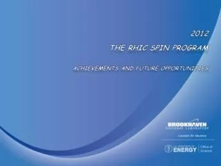 2012 THE RHIC SPIN Program Achievements and future Opportunities