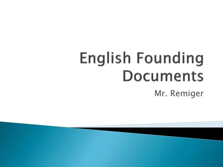 english founding documents