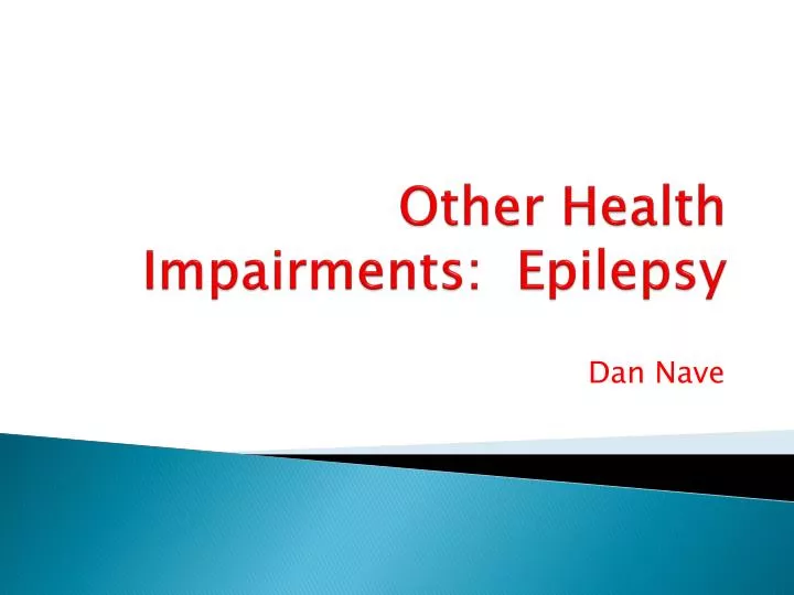other health impairments epilepsy
