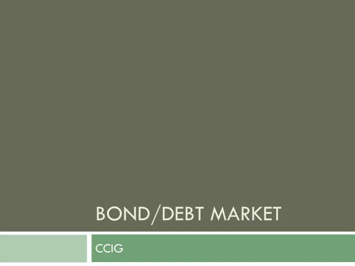 bond debt market