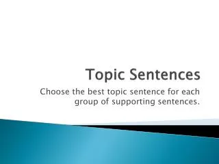 topic sentences