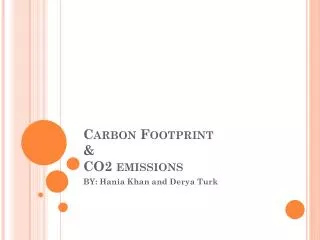 Carbon Footprint &amp; CO2 emissions
