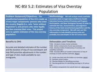 NC-BSI 5.2: Estimates of Visa Overstay Population