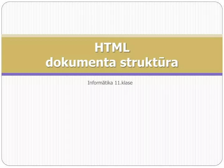 html dokumenta strukt ra