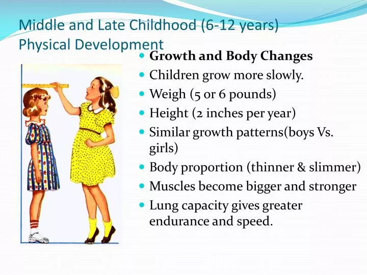 middle and late childhood 6 12 years physical development