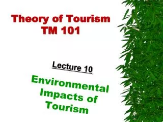 Theory of Tourism TM 101