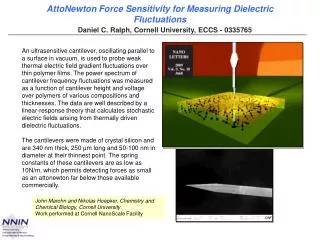 AttoNewton Force Sensitivity for Measuring Dielectric Fluctuations