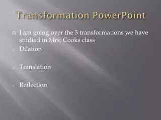 Transformation PowerPoint