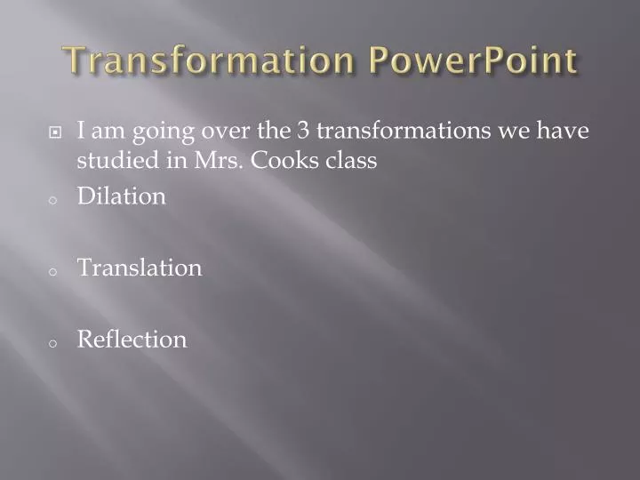 transformation powerpoint