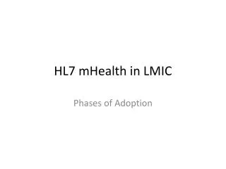 HL7 mHealth in LMIC